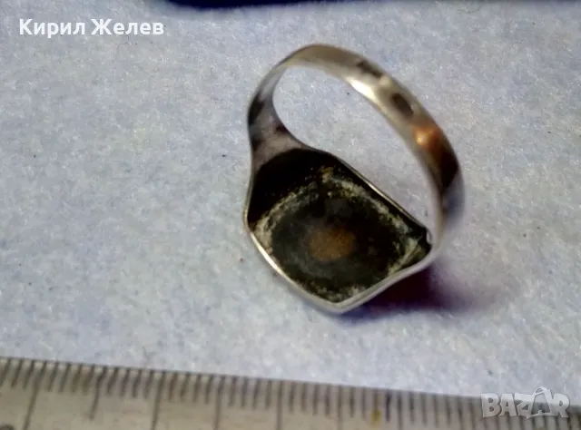 Стар РУСКИ СРЕБЪРЕН ПРЪСТЕН СРЕБРО 875 с НИЕЛО ОРНАМЕНТИКА и ПЕЧАТИ 5СЧ СЪРП и ЧУК в ПЕТОЛЪЧКА 47494, снимка 5 - Антикварни и старинни предмети - 49294727