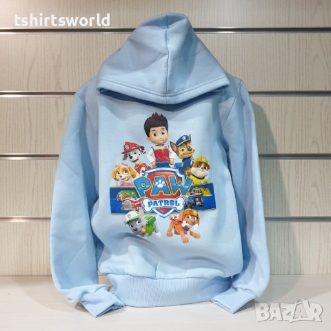 Нов детски суичър с дигитален печат на Paw Patrol в светлосин цвят, снимка 6 - Детски анцузи и суичери - 38507032