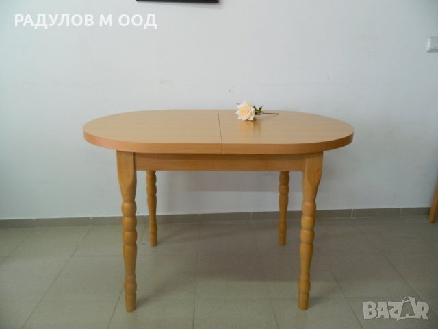 НАЛИЧНА ИЛИ ПО ПОРЪЧКА - Разтегателна трапезна маса със стругован крак 80*120, снимка 2 - Маси - 29279178