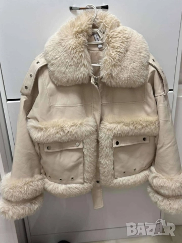 кожено яке с пух 
