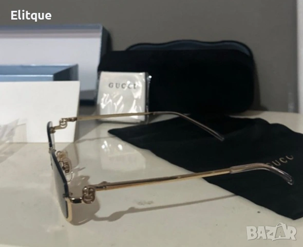 очила с черен обикновен калъф и ув защита Gucci, снимка 3 - Слънчеви и диоптрични очила - 53225278