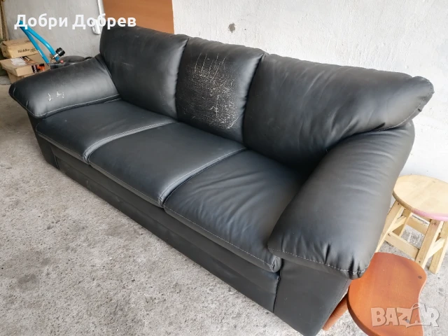 Кожен диван - изкуствена кожа, снимка 1