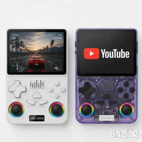 Джобна ретро игрова конзола J36 Ultra – преносима конзола с RGB осветление