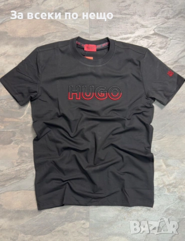 Hugo Boss Мъжка Черна Тениска👕Мъжка Блуза С Къс Ръкав В Черен Цвят Код NGHSP81