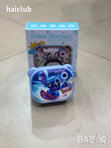 Детски фотоапарат с принтер Стич,Лабубу,Капибара/Camera print, снимка 15 - Фотоапарати - 52517401