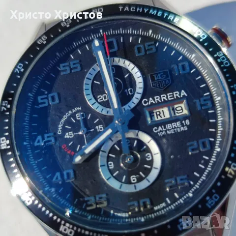 Мъжки луксозен часовник TAG HEUER CARRERA CALIBRE 16 43MM  DAY-DATE, снимка 18 - Мъжки - 32322086