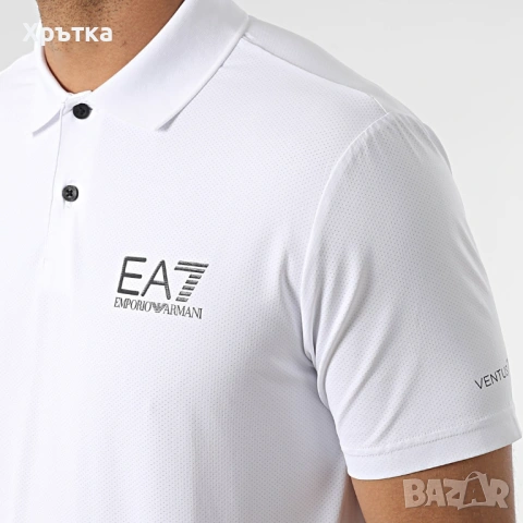 Emporio Armani EA7 Ventus7 - Оригинална мъжка тениска с яка р-р S, снимка 3 - Тениски - 53928477