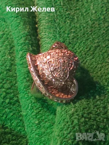 ПРЕКРАСЕН СКЪПОЦЕНЕН СРЕБЪРЕН ПРЪСТЕН СРЕБРО 925 с БЯЛА ПОЗЛАТА и ЮВЕЛИРНО ФАСЕТИРАНИ ЦИРКОНИ 26416, снимка 16 - Пръстени - 46296868