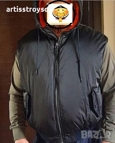 Нов мъжки елек , с качулка,  на Zara, размер L, снимка 9 - Якета - 54204501