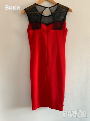 Много красива червена рокля с черна дантела, снимка 7 - Рокли - 29085304