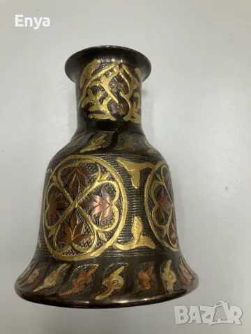 Свещник - метален, черно злато, гравиран , снимка 3 - Декорация за дома - 49595082