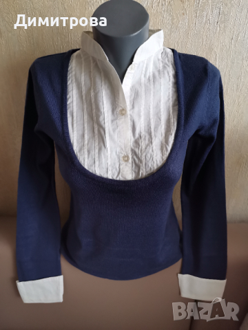 Стилна блуза 2 в 1 , снимка 2 - Блузи с дълъг ръкав и пуловери - 36792644