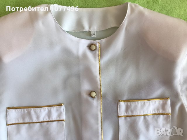 Памучна дамска риза с къс ръкав марка Killah Бяла Блуза с Дълъг ръкав, снимка 8 - Ризи - 25451291