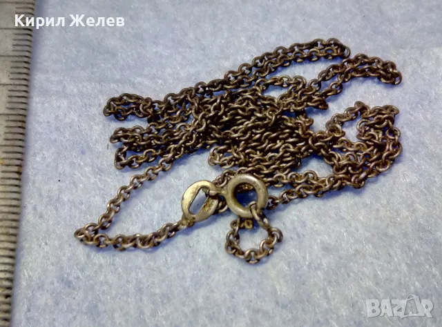 СТАР ФИН СРЕБЪРЕН СИНДЖИР СИНДЖИРЧЕ ПАТИНИРАНО СРЕБРО 925 СРЕБЪРНА ВЕРИЖКА За МЕДАЛЬОН 50173, снимка 3 - Антикварни и старинни предмети - 50136144