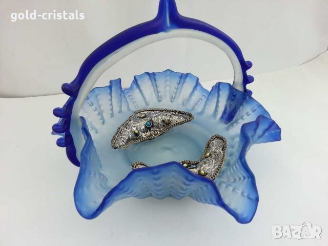 Стъклена купа фруктиера цветно стъкло