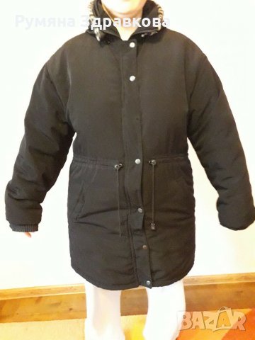 Зимно черно яке XL XXL, снимка 2 - Якета - 31030806