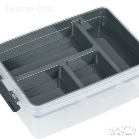 Кутия/ Органайзер, Сив/ прозрачен, 31x21x11.8 см, снимка 2 - Кутии за съхранение - 47404641
