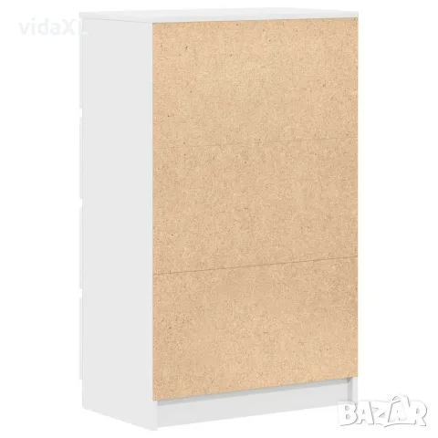 vidaXL Сайдборд, бял, 60x35x98,5 см, инженерно дърво, снимка 9 - Бюфети - 56147692