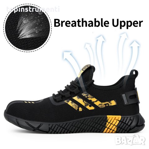 Работни обувки с метално бомбе, дишаща материя, защита S1P, GUYISA 9200, снимка 5 - Маратонки - 39378665