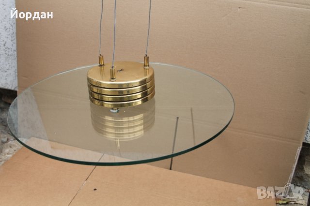 Немски абажур-стъкло и месинг, снимка 7 - Антикварни и старинни предмети - 42434831