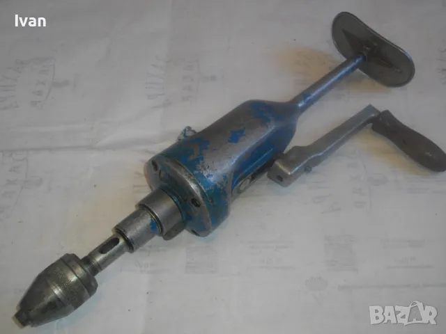 ф13мм/2,5кг/46,5см ГОЛЯМА АЛУМИНИЕВА СТАРО КАЧЕСТВО СОЦ ЧЕХОСЛОВАШКА РЪЧНА ДРЕЛКА БОРМАШИНА МАТКАП , снимка 2 - Бормашини - 48314583