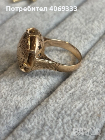 9.7гр 14к Винтидж изделие българска ръчна изработка , снимка 5 - Пръстени - 54175120