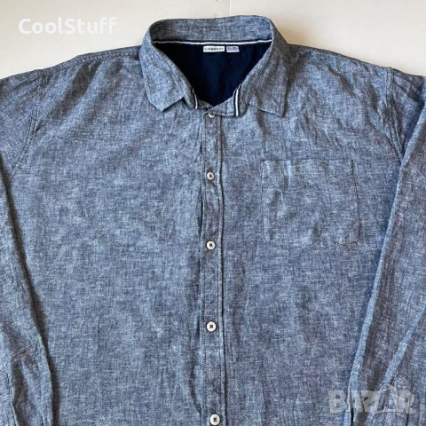 Мъжка Ленена Риза Livergy Размер 4XL, снимка 2 - Ризи - 53933232