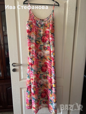 Нова разкошна дълга ежедневна елегантна рокля флорален принт цветя вискоза , снимка 2 - Рокли - 49813776