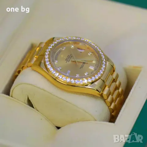 Rolex Day Date President Gold Champagne Diamond Bezel, снимка 8 - Луксозни - 55973486