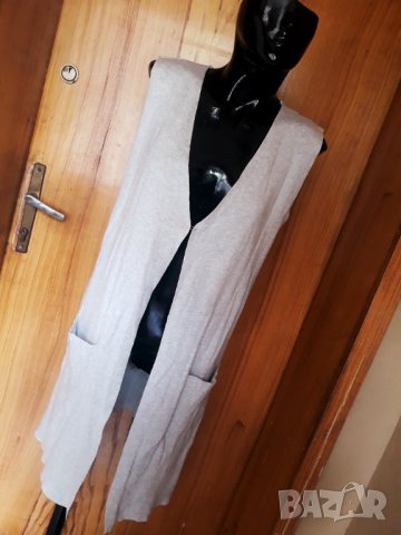 Сив дълъг елек тип жилетка Л, снимка 1