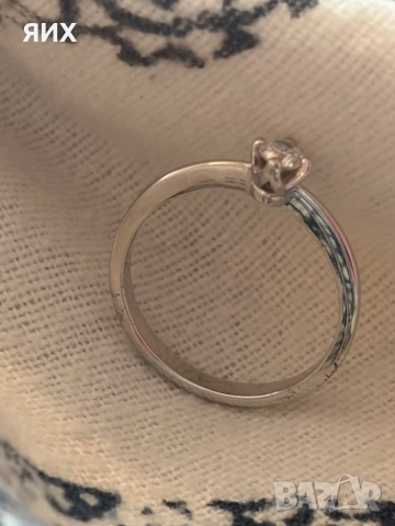 Златен пръстен 18к от бяло злато, снимка 4 - Пръстени - 53898066