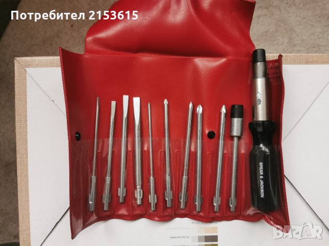 spear jackson рачет отвертка с 10 накраиника комплект made in england, снимка 1