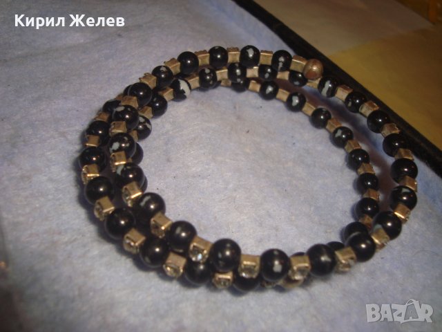 ВИНТИДЖ АРТ ГРИВНА - МЕТАЛ ФАСЕТИРАНИ КРИСТАЛИ ПЕРЛИЧКИ 10907, снимка 5 - Гривни - 37026579