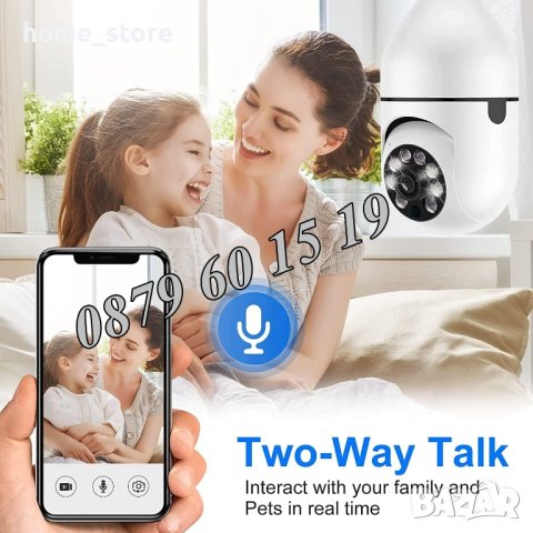 Куполна камера тип крушка 2MP Full HD 360°, камера крушка, снимка 5 - IP камери - 42097670