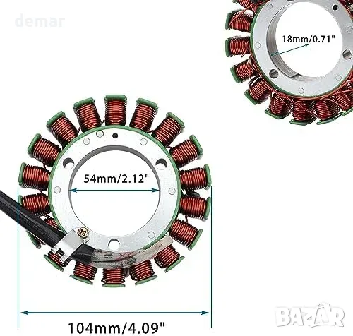 Стоманена бобина статор 18 coil за CFMoto CF500/X5/UFORCE 500, снимка 3 - Части - 55933504