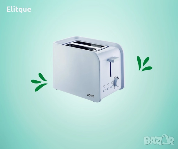 Тостер за хляб Voltz V51440E, 750W, 2 филийки, Бял, снимка 3 - Друга електроника - 52889151