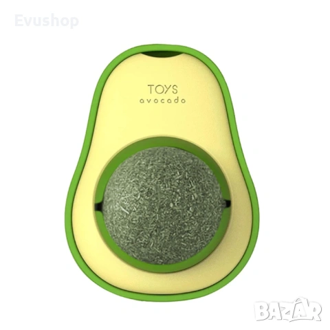 PawX Котешка мента (Catnip) – Ядливи топчета за близане за котки, играчка с форма на топка (Авокадо)