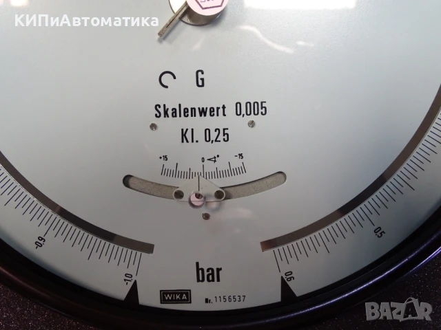 образцов манометър WIKA 341.11.250 (-1+0.6)Bar precision test pressure gauge, снимка 3 - Резервни части за машини - 50505002