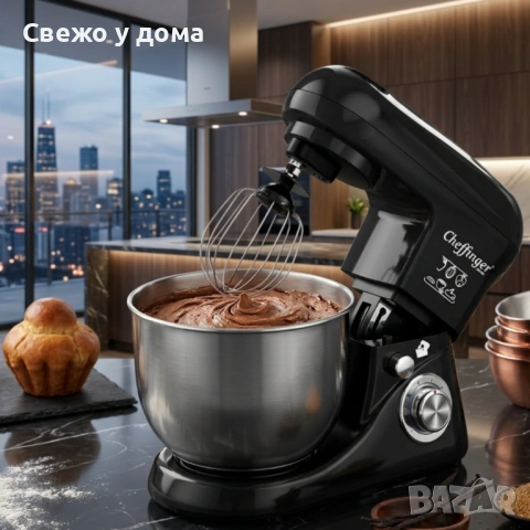 Планетарен миксер 1600W с 6.5L купа – мощност за перфектно тесто, кремове и десерти, снимка 3 - Миксери - 54264216