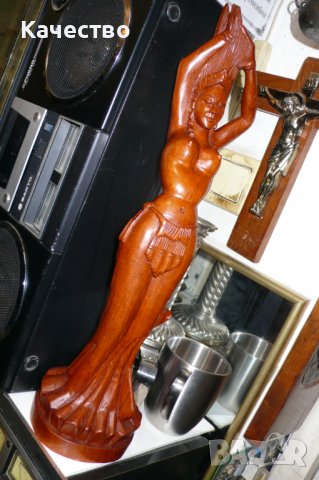 Дърворезба на женска фигура , снимка 6 - Антикварни и старинни предмети - 37126382