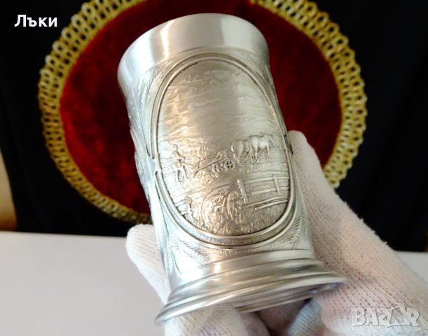 Чаша от калай с Орач,Жътва,Ферма. , снимка 10 - Антикварни и старинни предмети - 42752482