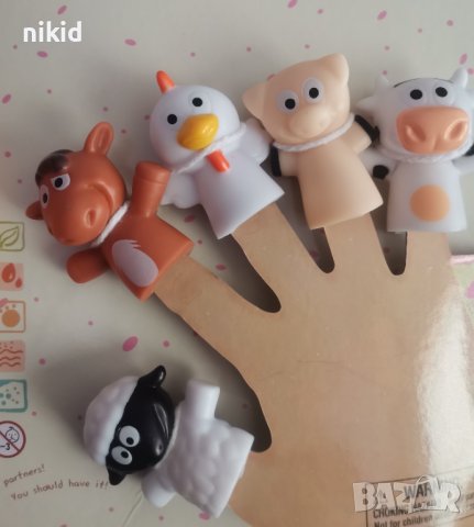 Куклен театър с пръсти пръстчета домашни животни гумени гумирани fingers finger, снимка 3 - Други - 37958135