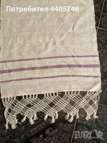 Ръчно тъкана с плетена на една кука дантела кърпа, снимка 8 - Антикварни и старинни предмети - 49469290