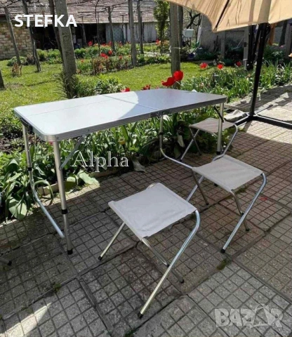 Сгъваема маса +4 стола, снимка 4 - Къмпинг мебели - 53094633