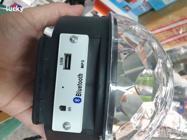 Bluetooth Диско лампа с вградени тонколонки + Флашка USB LED Light Magic Ball, снимка 10 - Други - 16461392