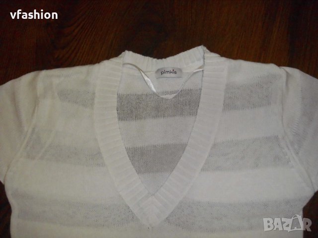 БЯЛА ТУНИКА PIMKIE - ФИНО МАШИННО ПЛЕТИВО, снимка 5 - Туники - 37051387