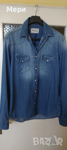 Мъжка дънкова риза Jack & Jones, снимка 10 - Ризи - 53935940