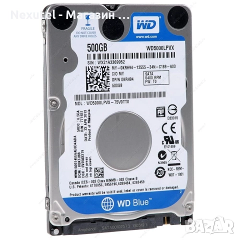 Обновен хард диск WD Blue WD5000LPVX 500 GB 5400 RPM 2.5-inch