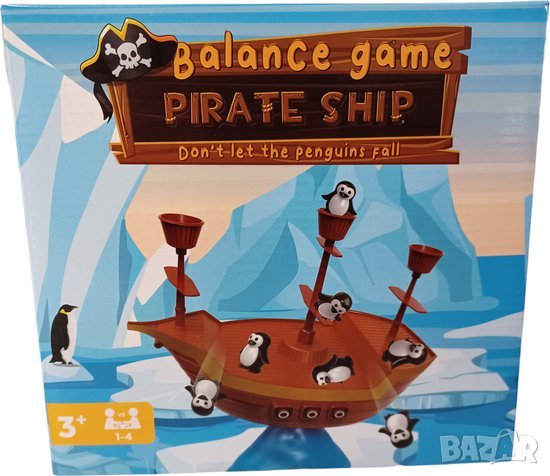 Баланс игра - Pirate Ship - срещу - Pinguin - тухла игра, снимка 1 - Конструктори - 42319386