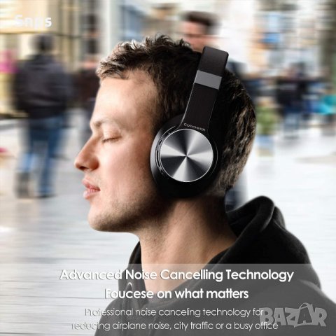 Слушалки с Bluetooth с микрофон Hi-Fi стерео, 30 часа време, снимка 4 - Слушалки и портативни колонки - 33935470